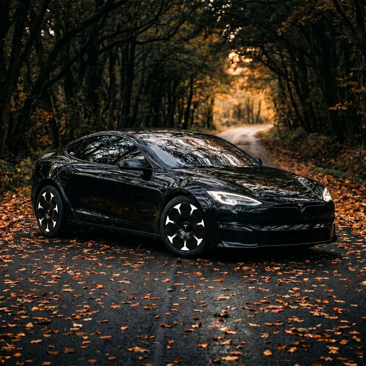 Black Tesla Wheel Covers: KDRT2 | KEDARITTI