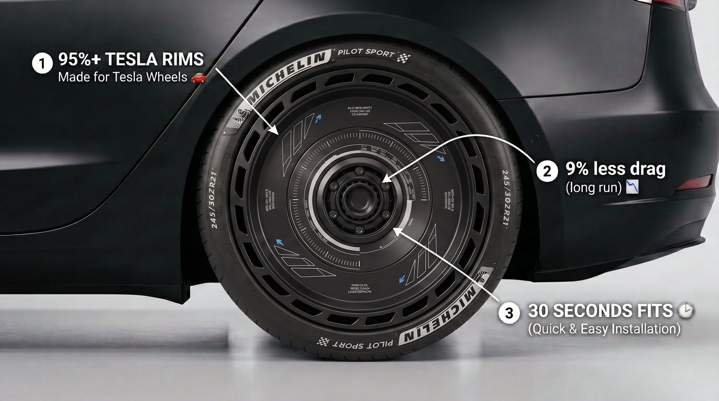 Black Tesla Wheel Covers: KDRT1 | KEDARITTI