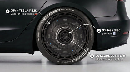 Black Tesla Wheel Covers: KDRT1 | KEDARITTI
